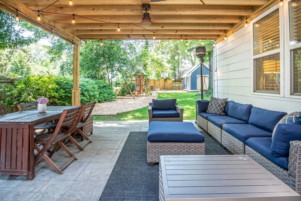 Backyard patio dining area