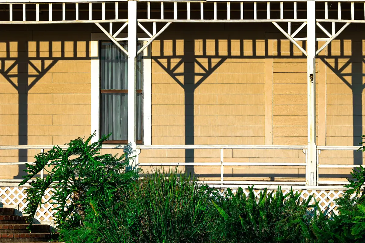 Wood railings on a house exterior